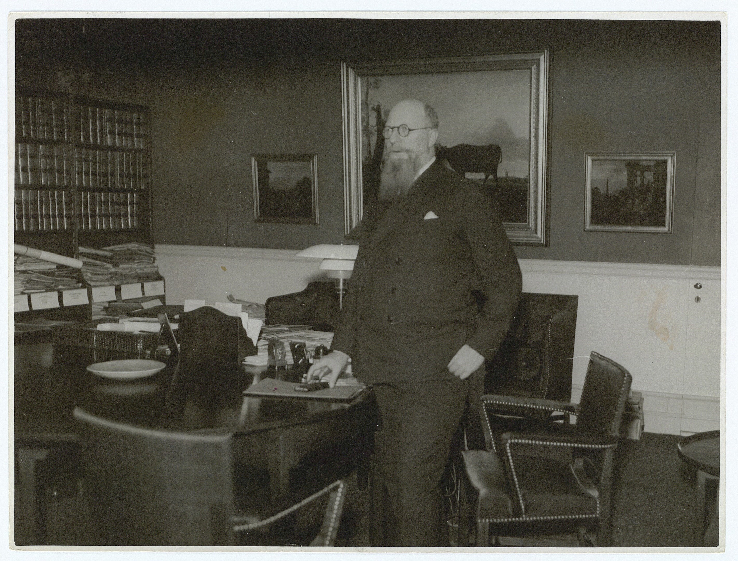 Thorvald Stauning in his office decorated with furniture designed by Kaare Klint. Photo credits: Royal Danish Library 