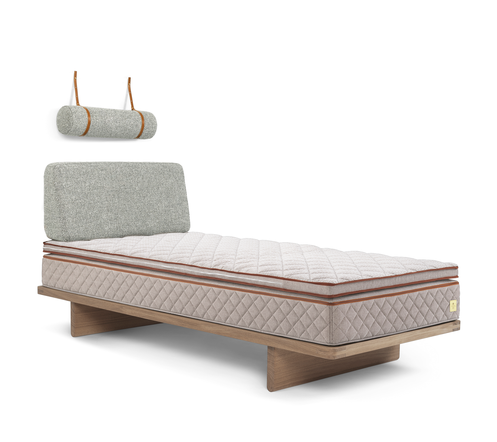 BM0555 bed | 210 x 90 cm | End to wall eiken olie HR FSC® 70% Moss | Bed I 210x90 I End to wall 