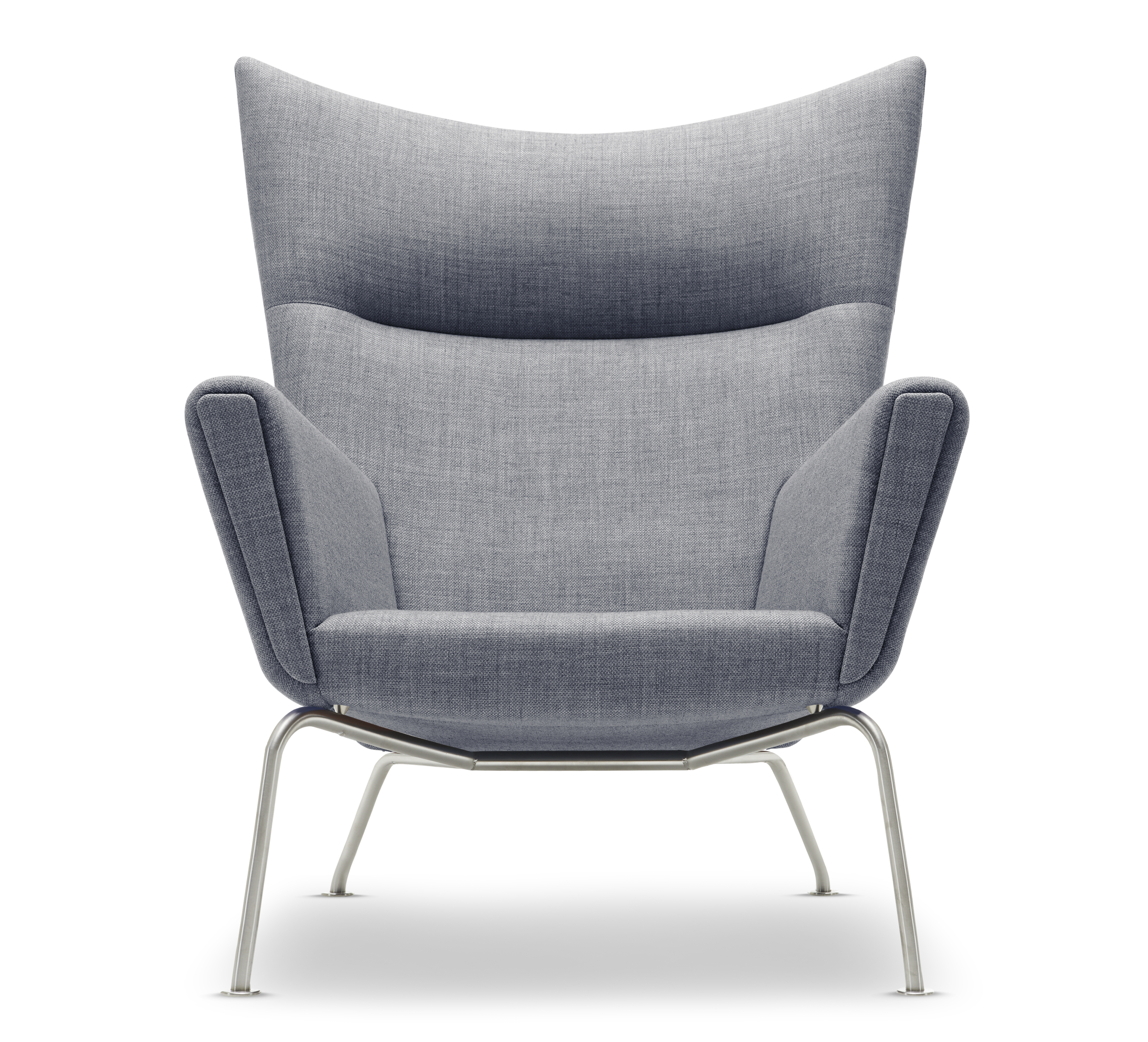 CH445 Wing Chair Fiord 151 Roestvrij staal CMHR Foam